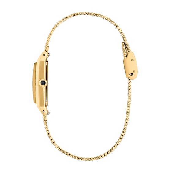 Ladies' Citizen Fio Eco-Drive® Gold-Tone IP Watch with Black Dial (Model: Eg7128-59E)