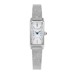 Ladies' Citizen Fio Eco-Drive® Stainless Steel Watch with White Dial (Model: EG7120-51A)