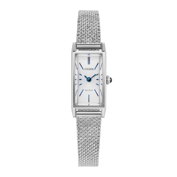 Ladies' Citizen Fio Eco-Drive® Stainless Steel Watch with White Dial (Model: Eg7120-51A)