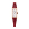 Thumbnail Image 1 of Ladies' Citizen Fio Eco-Drive® Rose-Tone IP Stainless Steel Watch with Red Leather Strap (Model: EG7123-01A)