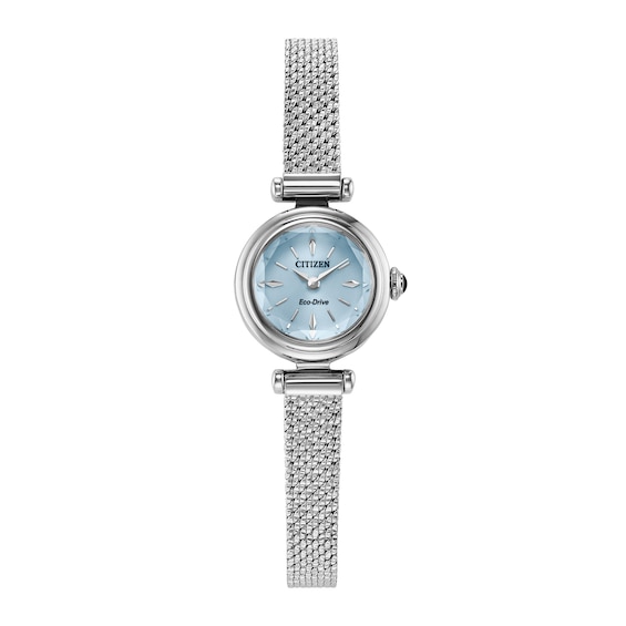 Ladies' Citizen Fio Eco-Drive® Stainless Steel Watch with Light Blue Dial (Model: Eg7081-51L)