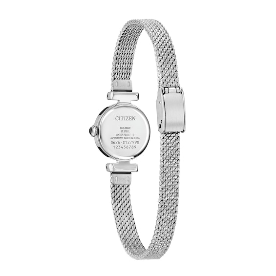 Ladies' Citizen Fio Eco-Drive® Stainless Steel Watch with Light Blue Dial (Model: Eg7081-51L)