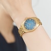 Thumbnail Image 4 of Ladies' Citizen L Classic Eco-Drive® Gold-Tone IP Stainless Steel Watch with Blue Dial (Model: EM1142-84L)
