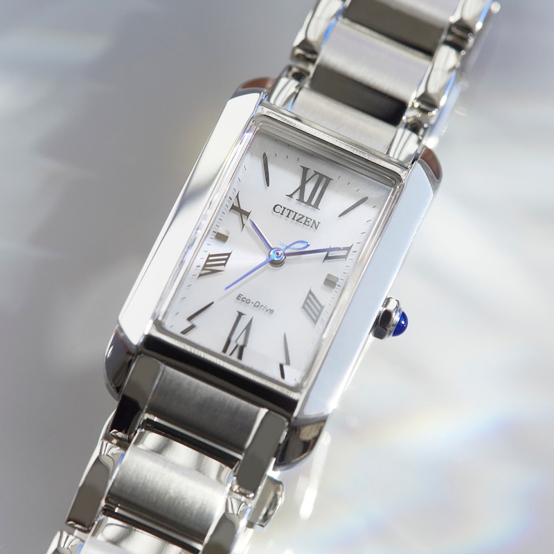 Main Image 5 of Ladies' Citizen L Biana Eco-Drive® Stainless Steel Watch with White Dial (Model: EW5620-55A)