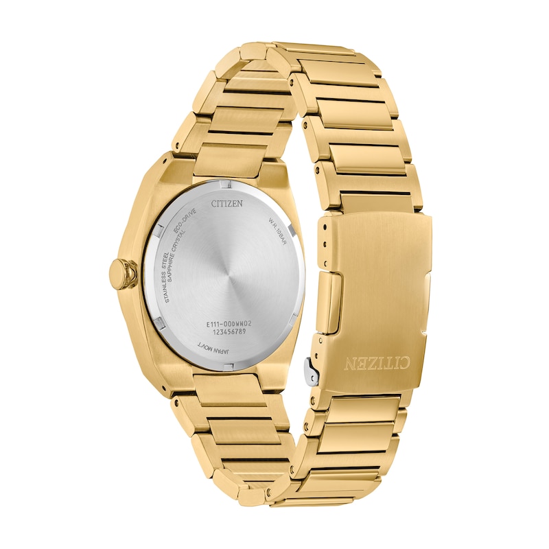 Main Image 3 of Men's Citizen Sport Luxury Eco-Drive® Gold-Tone IP Stainless Steel Watch with Blue Dial (Model: BM7662-59L)