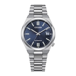 Unisex Citizen Sport Luxury Eco-Drive® Stainless Steel Watch with Navy Blue Dial (Model: NJ0200-50M)