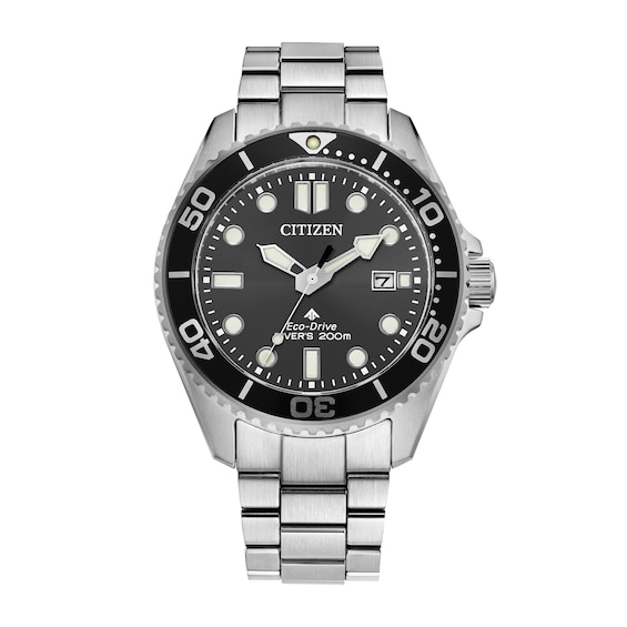 Men's Citizen Promaster Eco-Drive® Stainless Steel Watch with Black Dial (Model: Bn0261-51E)