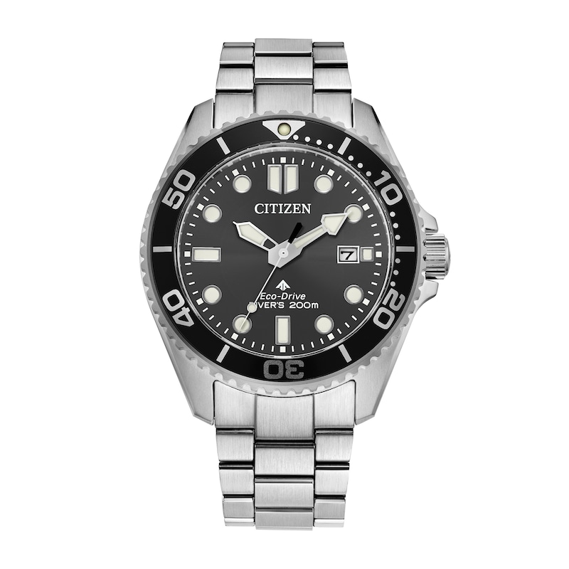 Main Image 1 of Men's Citizen Promaster Eco-Drive® Stainless Steel Watch with Black Dial (Model: BN0261-51E)