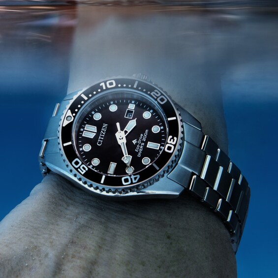 Men's Citizen Promaster Eco-Drive® Stainless Steel Watch with Black Dial (Model: Bn0261-51E)