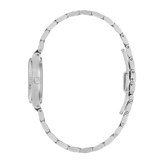 Ladies' Bulova Super Seville Mini Stainless Steel Watch with Mother-of-Pearl Dial (Model: 96L353)
