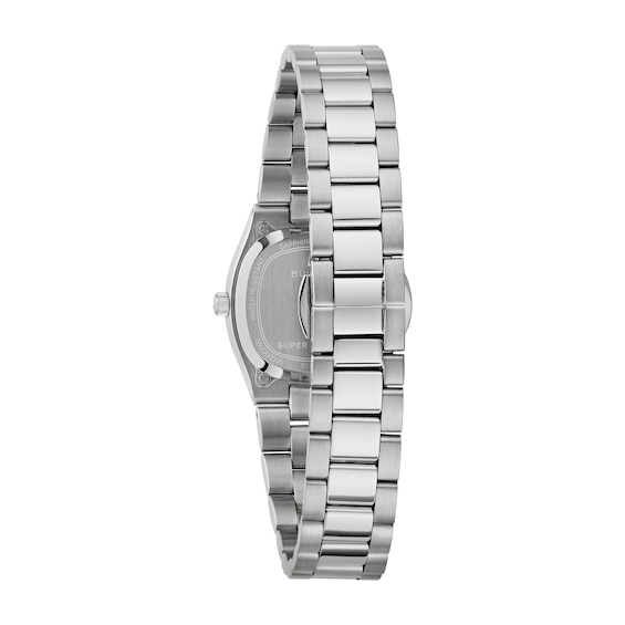 Ladies' Bulova Super Seville Mini Stainless Steel Watch with Mother-of-Pearl Dial (Model: 96L353)