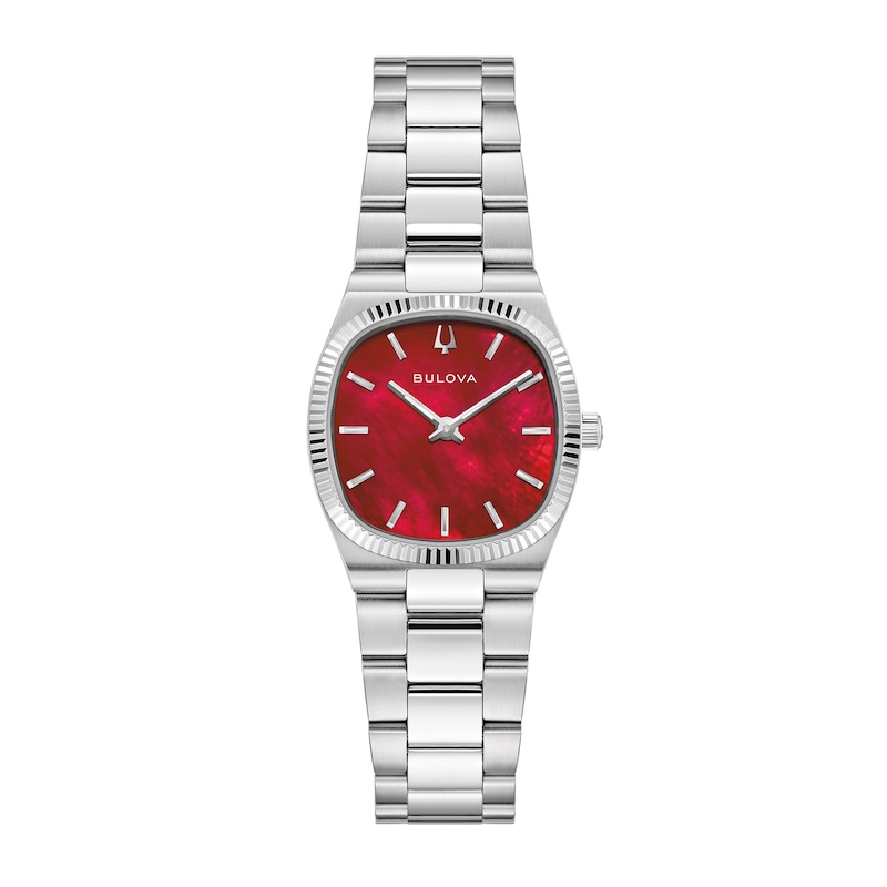 Main Image 1 of Ladies' Bulova Super Seville Mini Stainless Steel Watch with Red Dial (Model: 96L354)