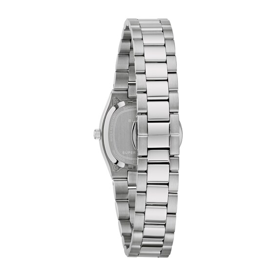 Ladies' Bulova Super Seville Mini Stainless Steel Watch with Red Dial (Model: 96L354)
