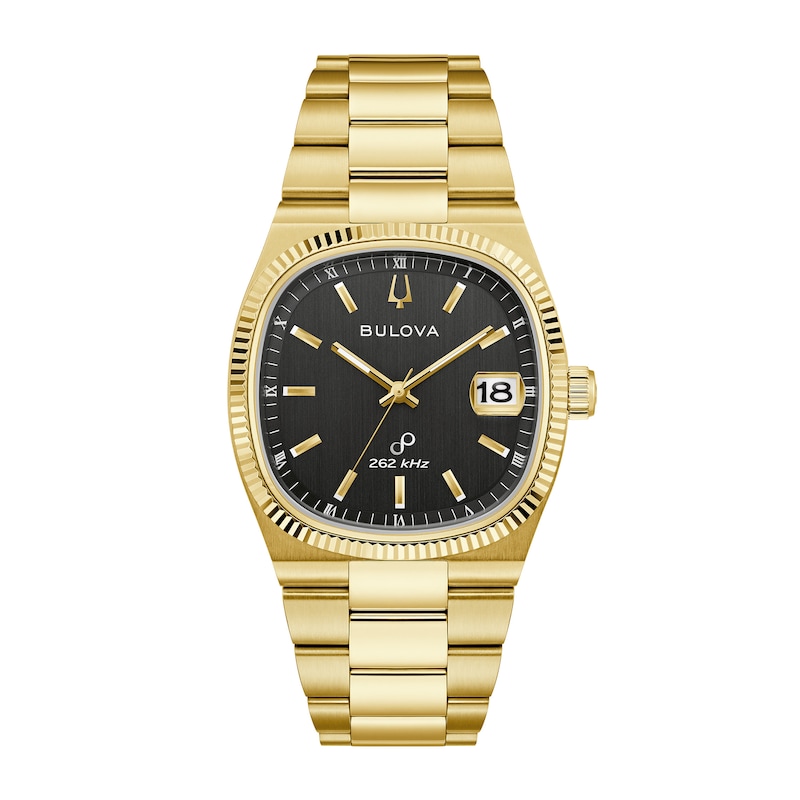 Main Image 1 of Men's Bulova Super Seville Precisionist Gold-Tone IP Watch with Black Dial (Model: 97B246)