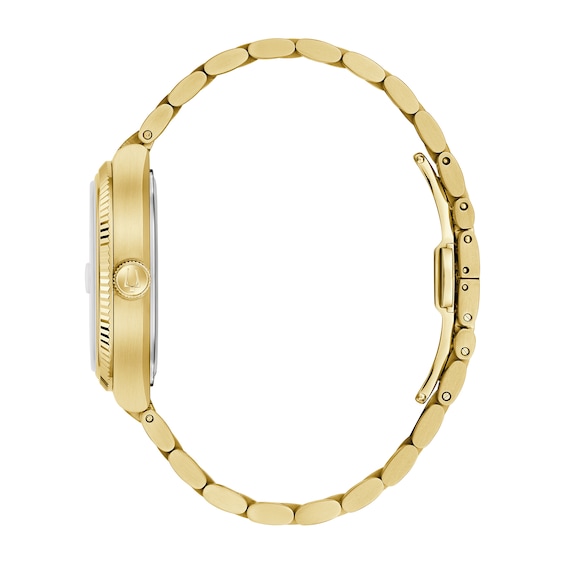 Men's Bulova Super Seville Precisionist Gold-Tone IP Watch with Black Dial (Model: 97B246)