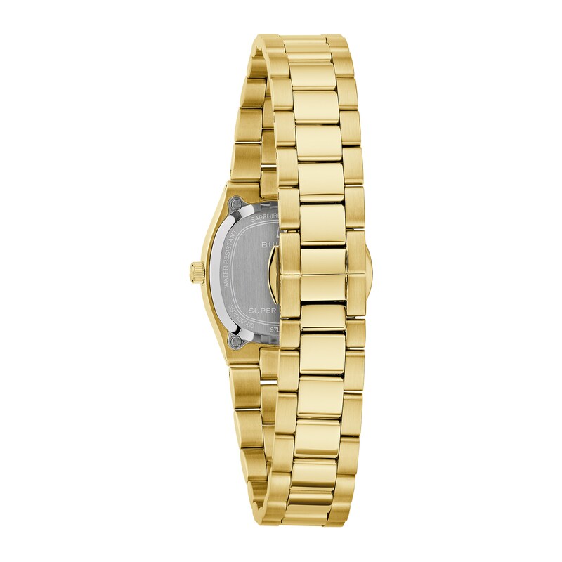 Main Image 3 of Ladies' Bulova Super Seville Mini Gold-Tone IP Stainless Steel Watch with Silver Dial (Model: 97L189)