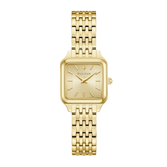 Ladies' Bulova Sutton Gold-Tone IP Stainless Steel Watch with Champagne Dial (Model: 97L191)