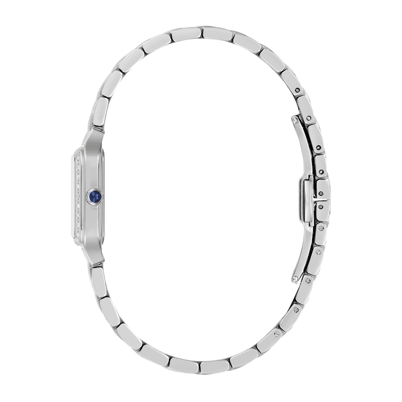 Main Image 2 of Ladies' Bulova Sutton Stainless Steel Watch with Mother-of-Pearl Dial and 1/6 CT. T.W. Diamond Bezel (Model: 96R256)