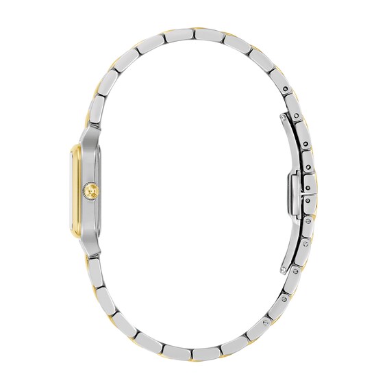 Ladies' Bulova Sutton Two-Tone IP Stainless Steel Watch with Silver Dial (Model: 98L330)