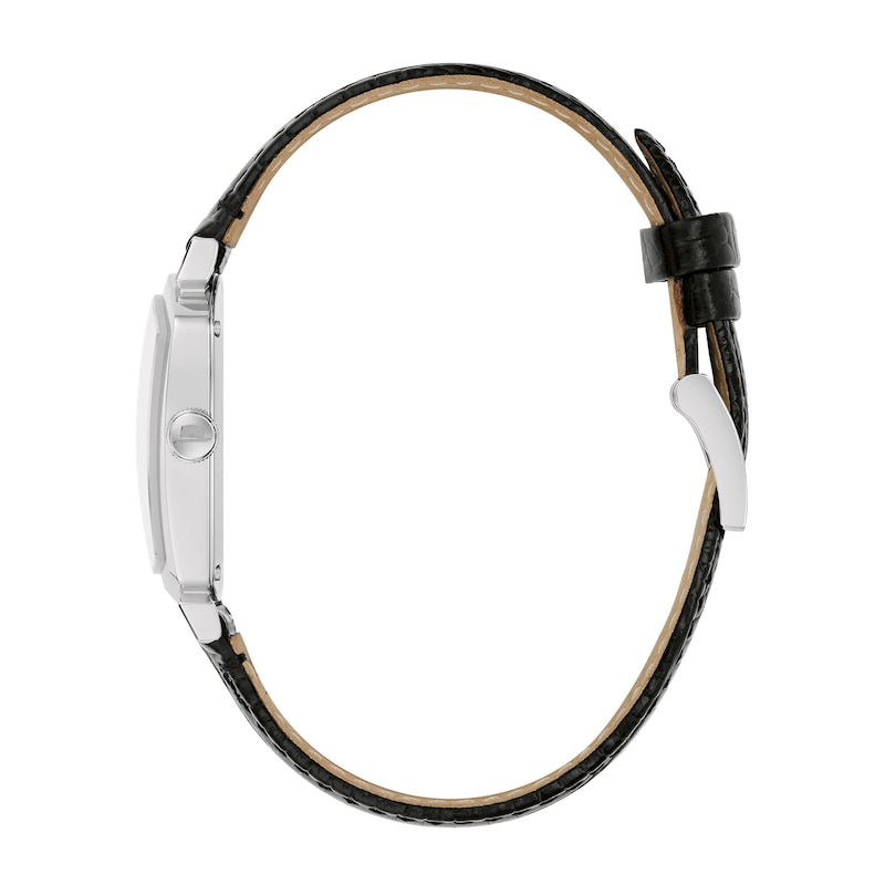 Main Image 2 of Men's Frank Sinatra Stainless Steel Watch with White Dial and Black Leather Strap (Model: 96A337)