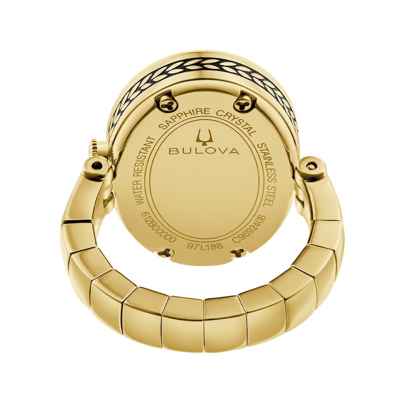 Main Image 3 of Ladies' Bulova Archive Gold-Tone IP Stainless Steel Ring Watch with Ivory Dial (Model: 97L188)