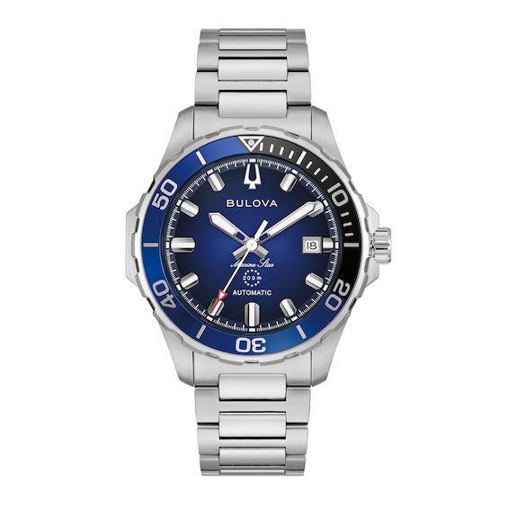 Men's Bulova Marine Star Series B Stainless Steel Watch with Blue Dial (Model: 98B466)