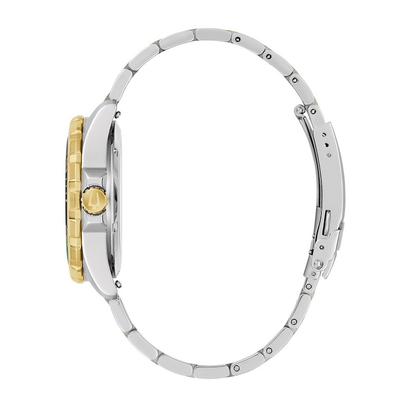 Main Image 2 of Men's Bulova Marine Star Series B Two-Tone IP Stainless Steel Watch with Green Dial (Model: 98B467)