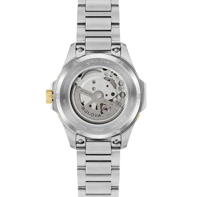 Main Image 4 of Men's Bulova Marine Star Series B Two-Tone IP Stainless Steel Watch with Green Dial (Model: 98B467)