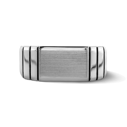 Brushed Signet Ring in Sterling Silver