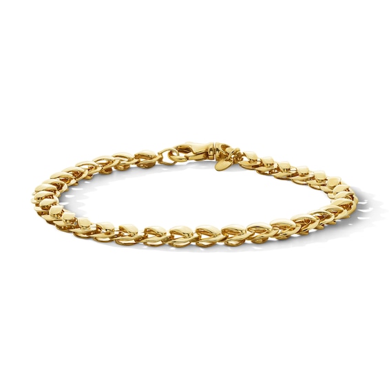 6.0mm Dome Link Chain Bracelet in Sterling Silver with 10K Gold Plate - 8.0"