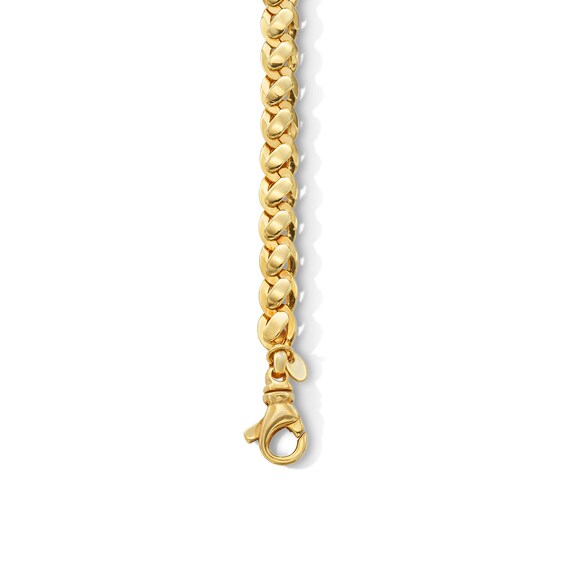 6.0mm Dome Link Chain Bracelet in Sterling Silver with 10K Gold Plate - 8.0"