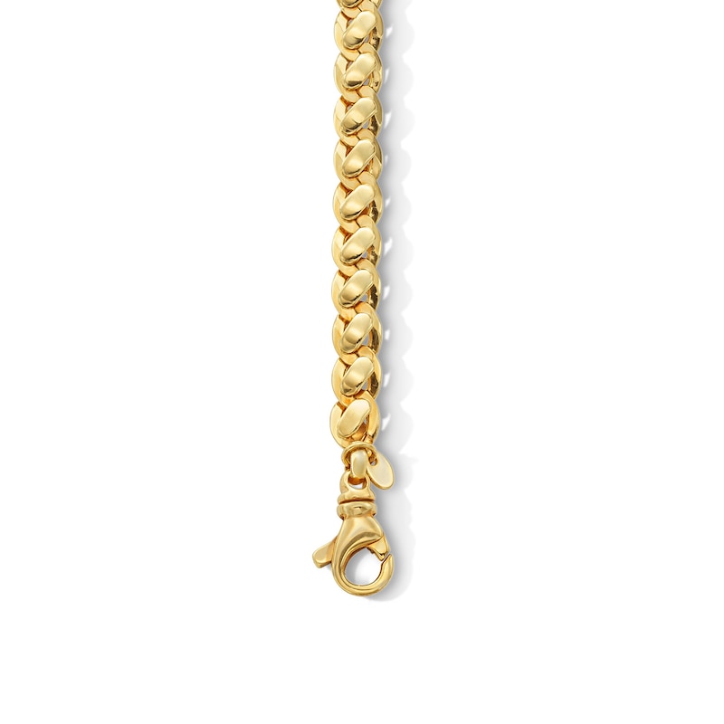 Main Image 3 of 6.0mm Dome Link Chain Bracelet in Sterling Silver with 10K Gold Plate - 8.0"