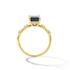 Thumbnail Image 3 of Modern Reflection Emerald-Cut London Blue Topaz and 1/4 CT. T.W. Lab-Grown Diamond Engagement Ring in 14K Gold (F/VS2)