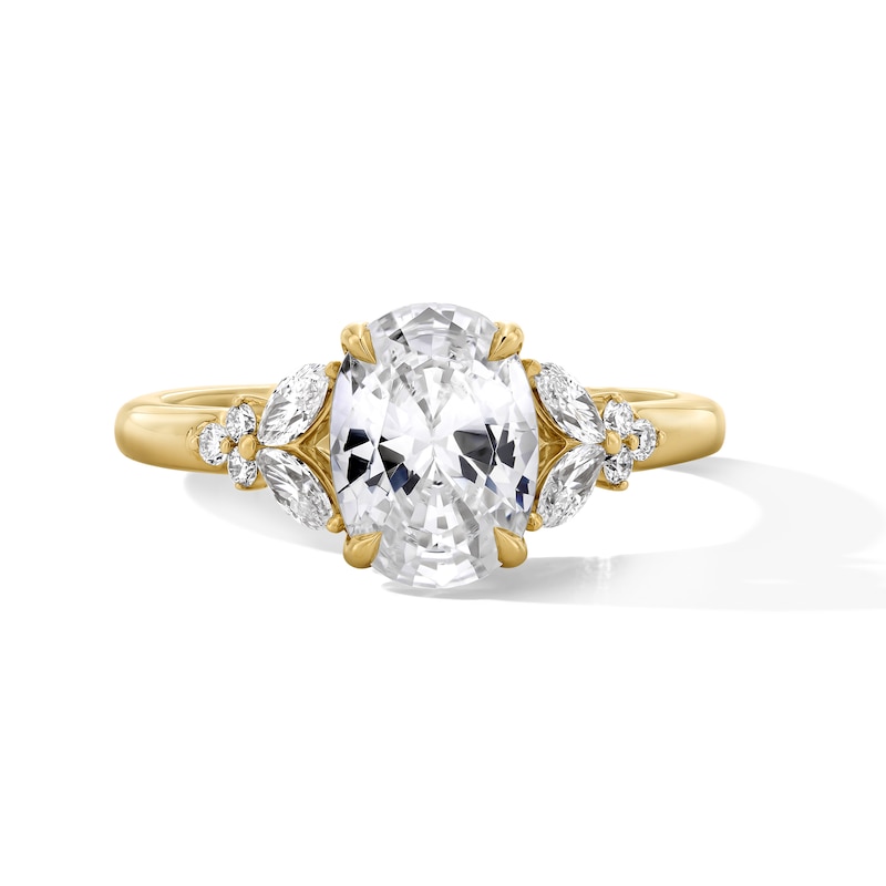 Main Image 1 of Vera Wang Love Collection 1-7/8 CT. T.W. Oval Certified Lab-Grown Diamond Engagement Ring in 14K Gold (F/VS2)