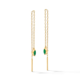 4.0mm Marquise-Cut Emerald Threader Earrings in 10K Gold