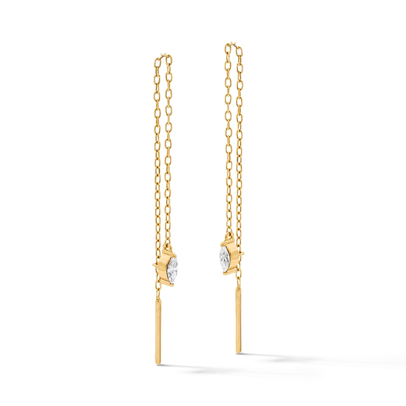 Main Image 1 of 1/6 CT.T.W. Marquise-Cut Lab-Grown Diamond Threader Earrings in 10K Gold (F/VS2)