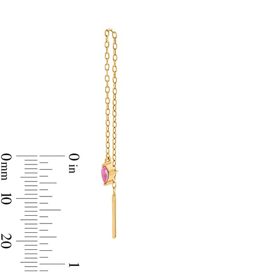 4.0mm Marquise-Cut Pink Tourmaline Threader Earrings in 10K Gold