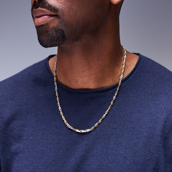 4.5mm Paper Clip Necklace in Sterling Silver and 10K Gold Plate - 22"