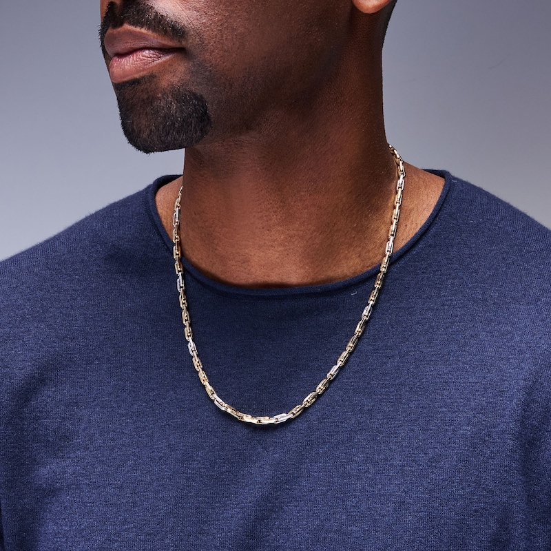 Main Image 2 of 4.5mm Paper Clip Necklace in Sterling Silver and 10K Gold Plate - 22"