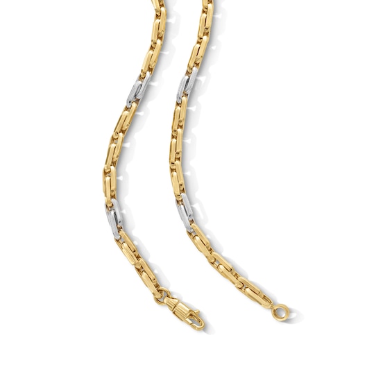 4.5mm Paper Clip Necklace in Sterling Silver and 10K Gold Plate - 22"