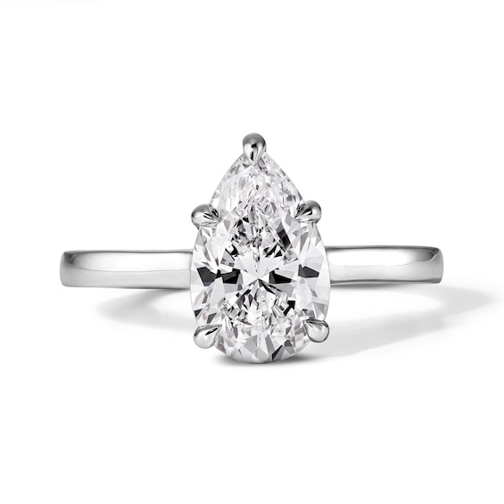 2 CT. T.W. Certified Pear-Shaped Lab-Grown Diamond Solitaire Engagement Ring in 14K White Gold (F/VS2)