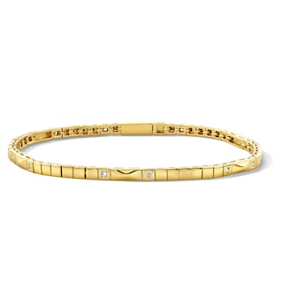 1/3 CT. T.W. Princess-Cut Lab-Grown Diamond Link Bracelet in Sterling Silver with 18K Gold Plate (F/VS2) - 6.75"