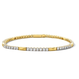 2-1/2 CT. T.W. Lab-Grown Diamond Pyramid Station Bracelet in Sterling Silver with 18K Gold Plate (F/VS2) - 6.75"