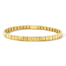 Pyramid Link Station Bracelet in Sterling Silver with 18K Gold Plate - 7.5