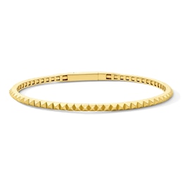 Pyramid Link Flex Bangle Bracelet in Sterling Silver with 18K Gold Plate - 6.75"