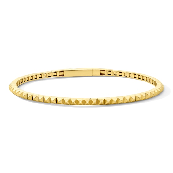 Pyramid Link Flex Bangle Bracelet in Sterling Silver with 18K Gold Plate - 6.75"