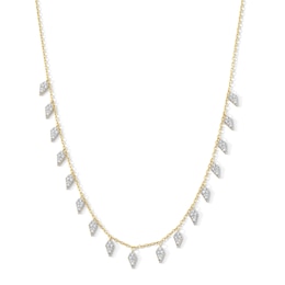 3/8 CT.T.W. Lab-Grown Diamond Kite Dangle Necklace in Sterling Silver with 18K Gold Plate (F/VS2) - 16"