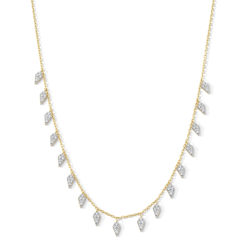 Main Image 1 of 3/8 CT.T.W. Lab-Grown Diamond Kite Dangle Necklace in Sterling Silver with 18K Gold Plate (F/VS2) - 16"