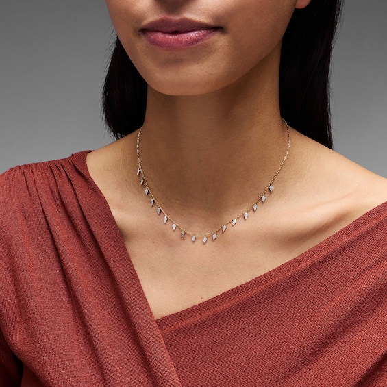 3/8 Ct.t.w. Lab-Grown Diamond Kite Dangle Necklace in Sterling Silver with 18K Gold Plate (F/Vs2) - 16"