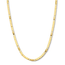 1/2 CT. T.W. Princess-Cut Lab-Grown Diamond Link Necklace in Sterling Silver with 18K Gold Plate (F/VS2) - 15.5"
